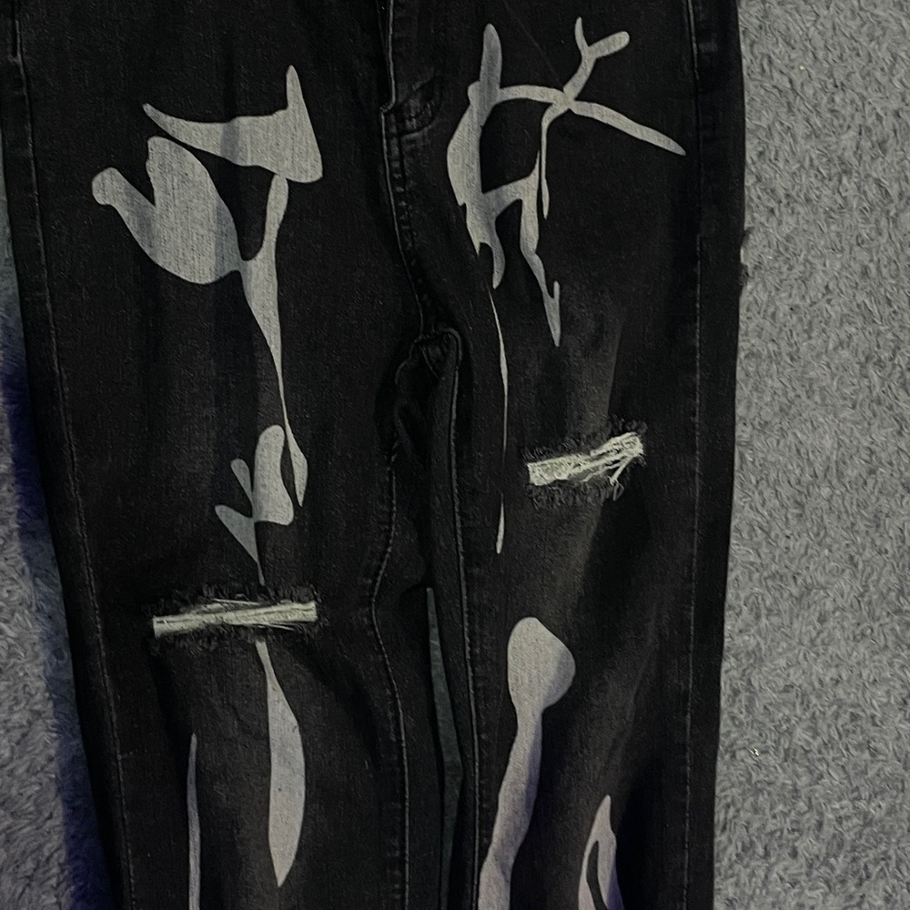 SHEIN Black Pants with White Pattern